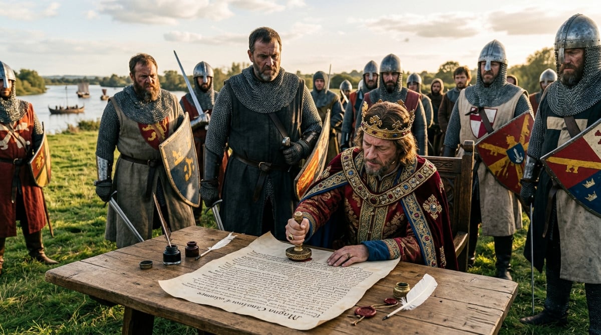 Roi Jean sans Terre signant la Magna Carta en 1215