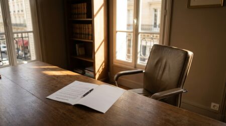 Contrat de travail posé sur un bureau avec un stylo