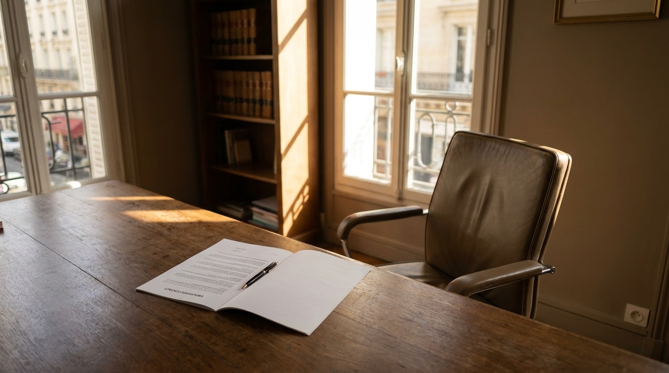 Contrat de travail posé sur un bureau avec un stylo