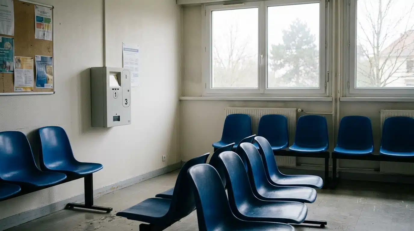 Salle d'attente vide d'une agence pour l'emploi