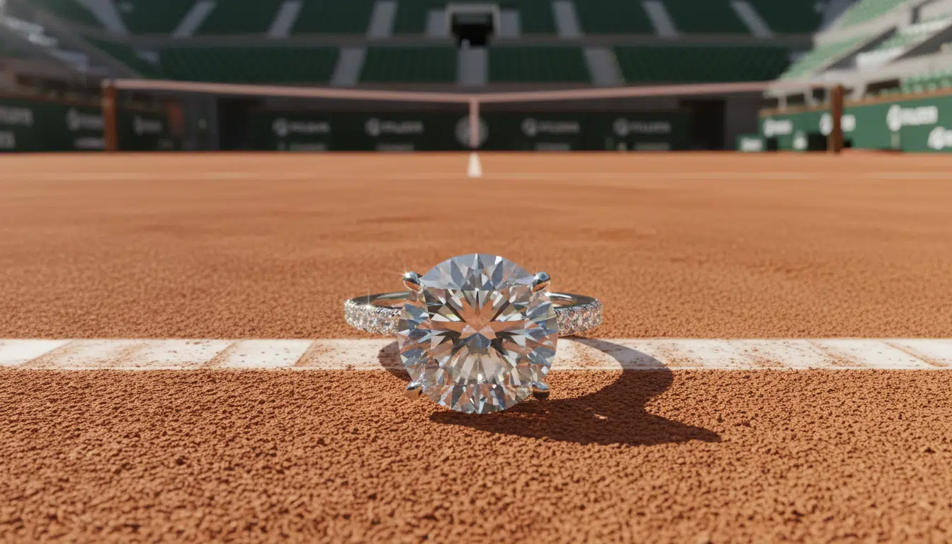 Bague de fiançailles sur terre battue à Roland-Garros