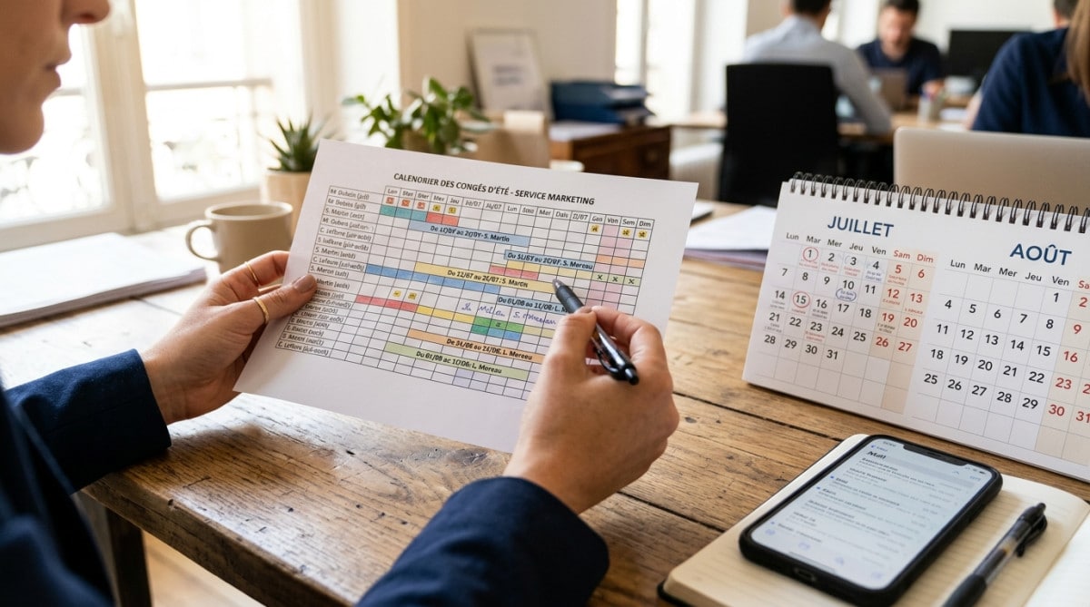 Salarié consultant son planning de vacances et son calendrier