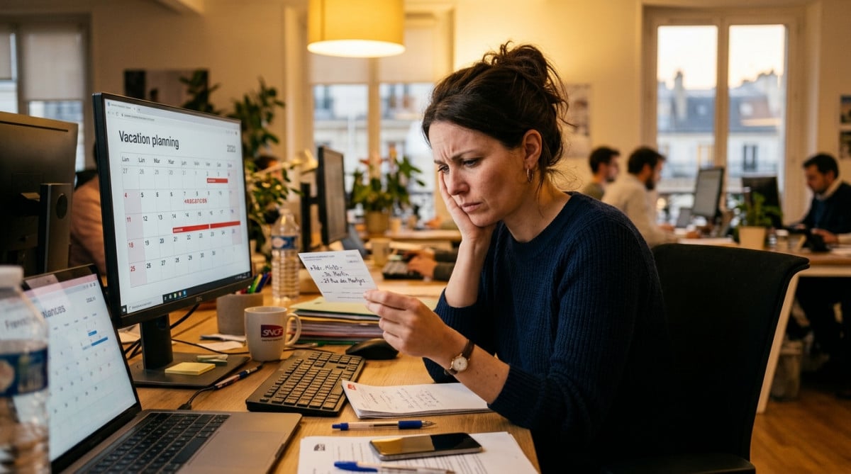 Salarié vérifiant son calendrier de congés pour un rendez-vous médical
