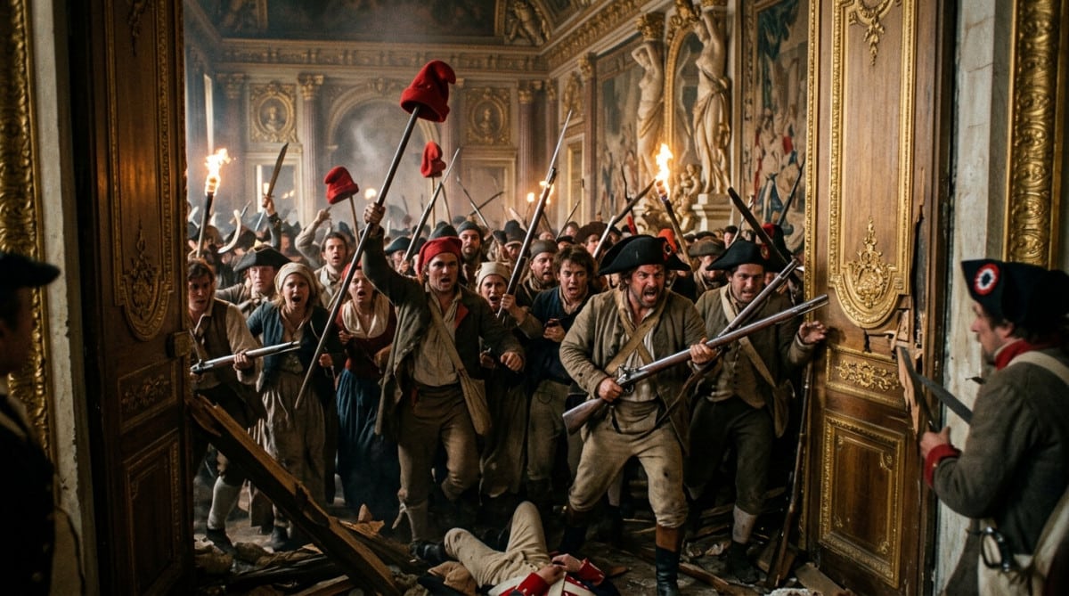 Sans-culottes envahissant le palais des Tuileries en 1792