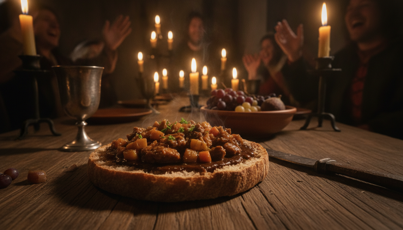 Tranchoir de pain médiéval servant d'assiette comestible