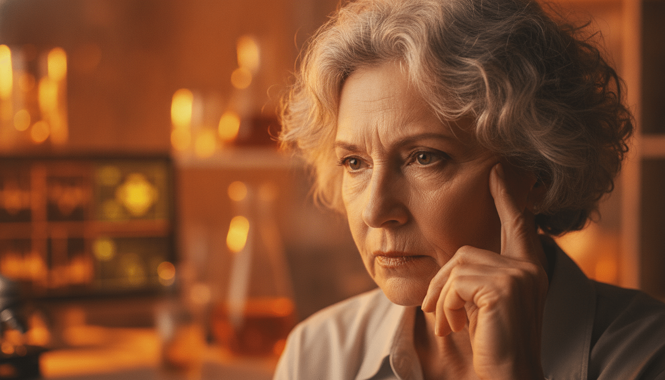 Femme senior réfléchissant à la santé de son cerveau