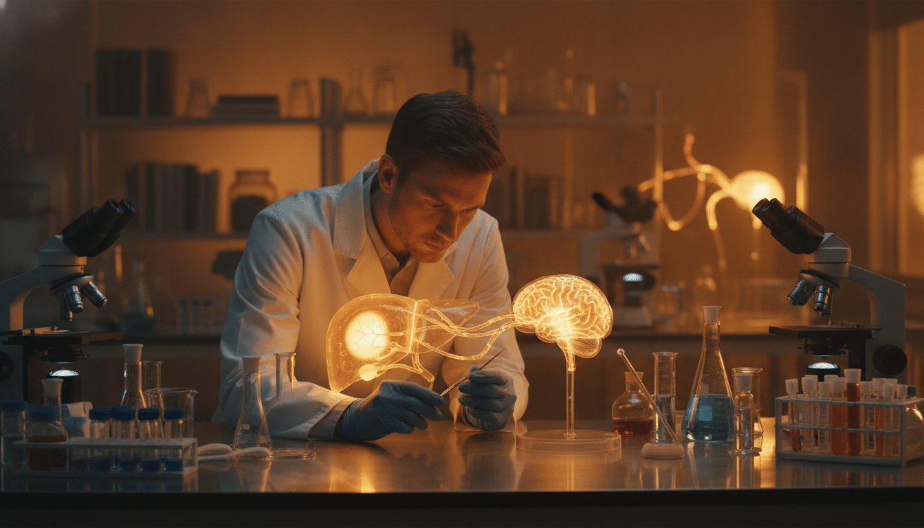 Modèle de foie et cerveau connectés dans un laboratoire