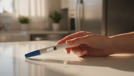 Stylo d'injection Ozempic tenu dans une main