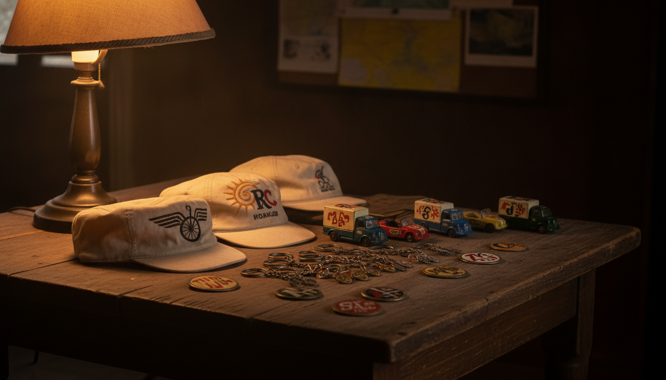 Collection d'objets vintage de la caravane du Tour de France
