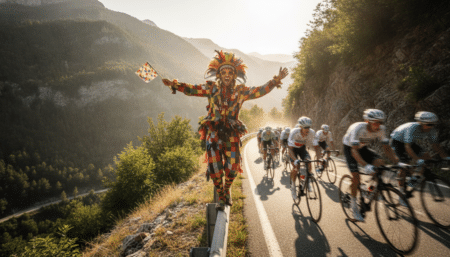 Spectateur déguisé au bord de la route du Tour de France