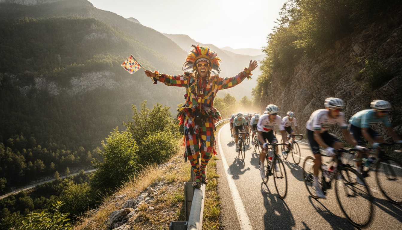 Spectateur déguisé au bord de la route du Tour de France