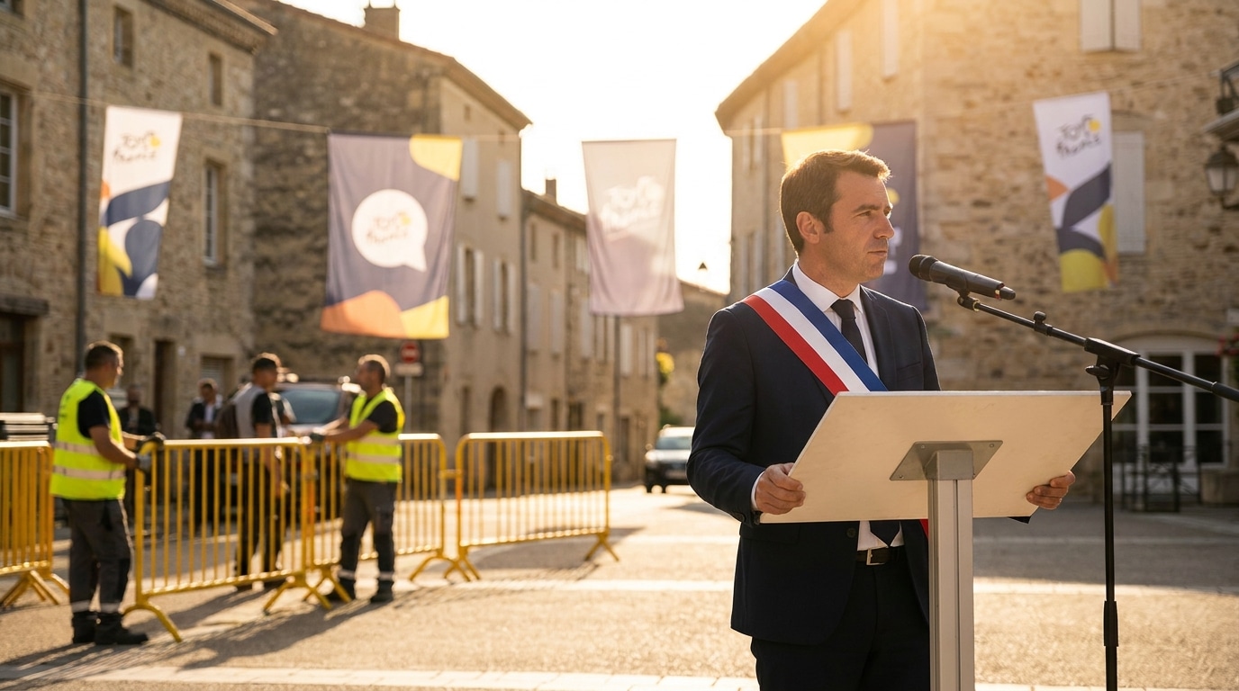 Maire présentant le budget du Grand Départ du Tour de France