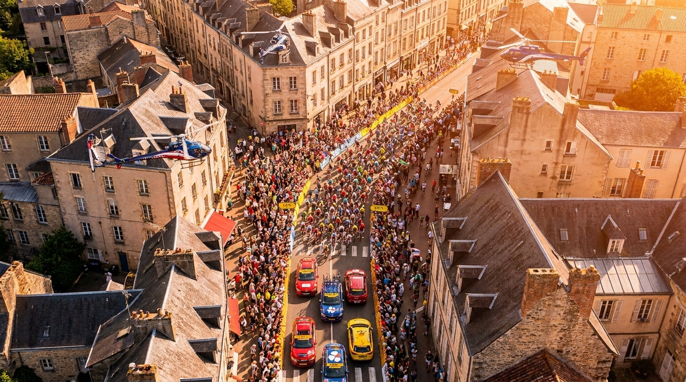 Foule immense lors du départ d'une étape du Tour de France