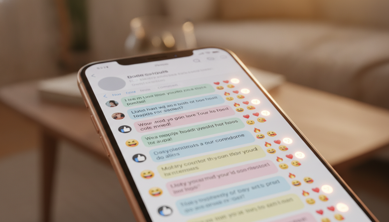 Commentaires Instagram sur un smartphone tenu en main