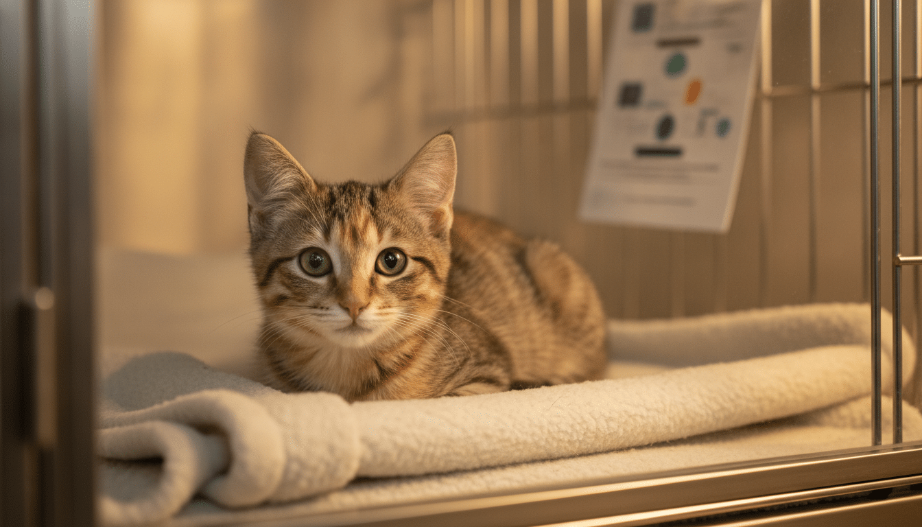 Chaton adopté dans un refuge après son sauvetage