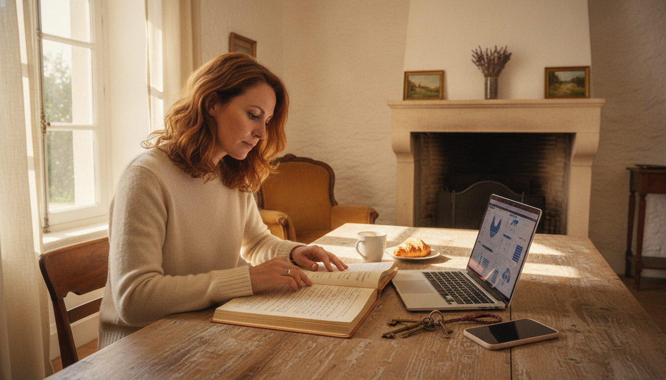 Femme vérifiant son assurance habitation avant les vacances