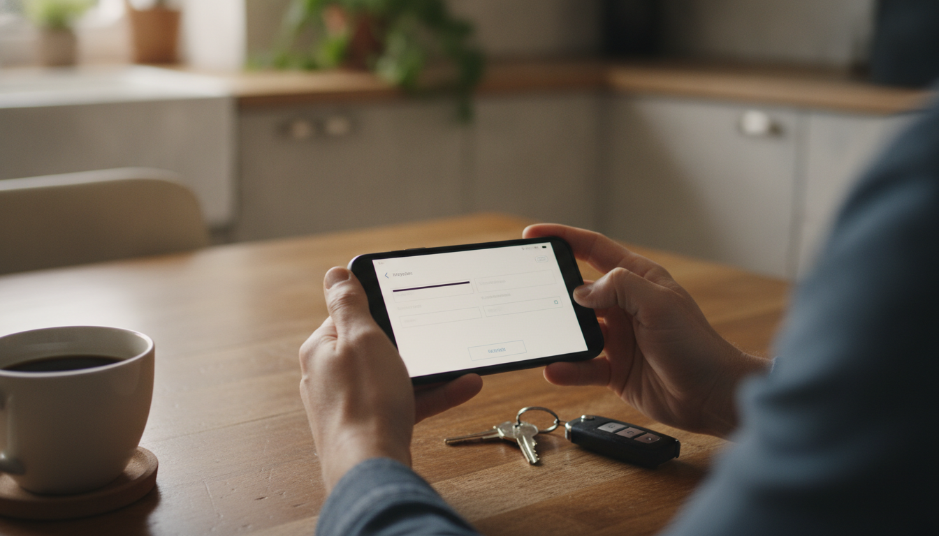 Inscription sur smartphone à l'opération Tranquillité Vacances