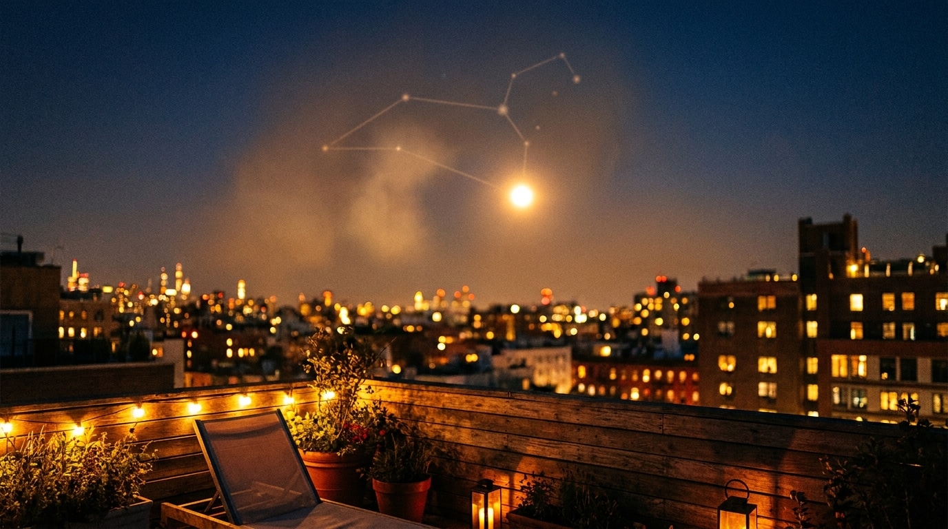 Planète Vénus brillante près de la constellation du Lion dans un ciel nocturne