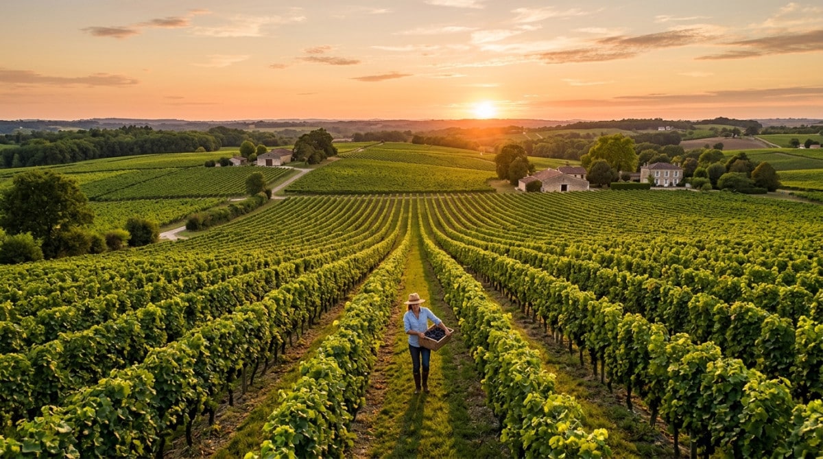 Vignoble bio près de Bordeaux en Gironde