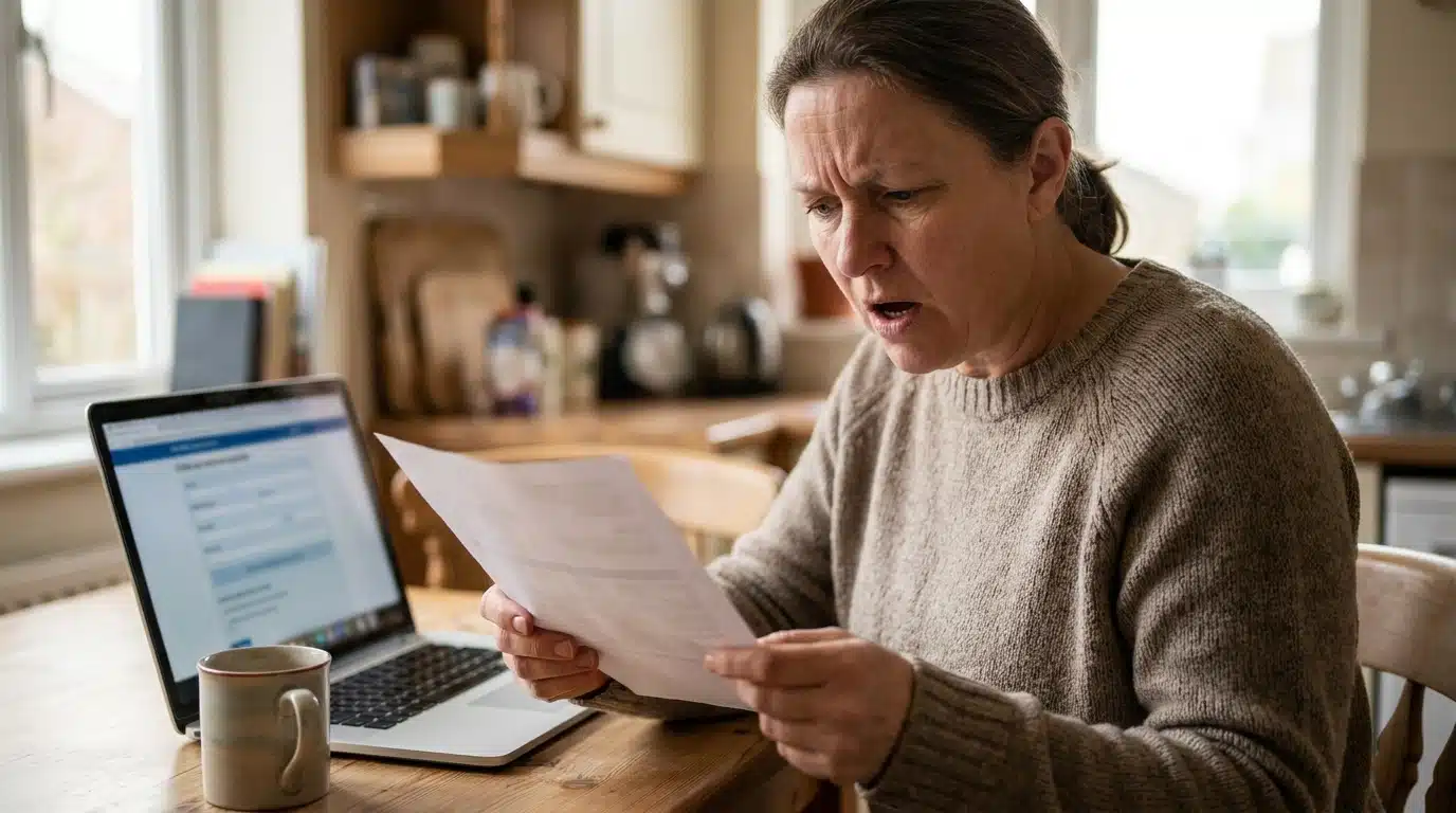 Personne découvrant avec stupeur un devis d'assurance auto
