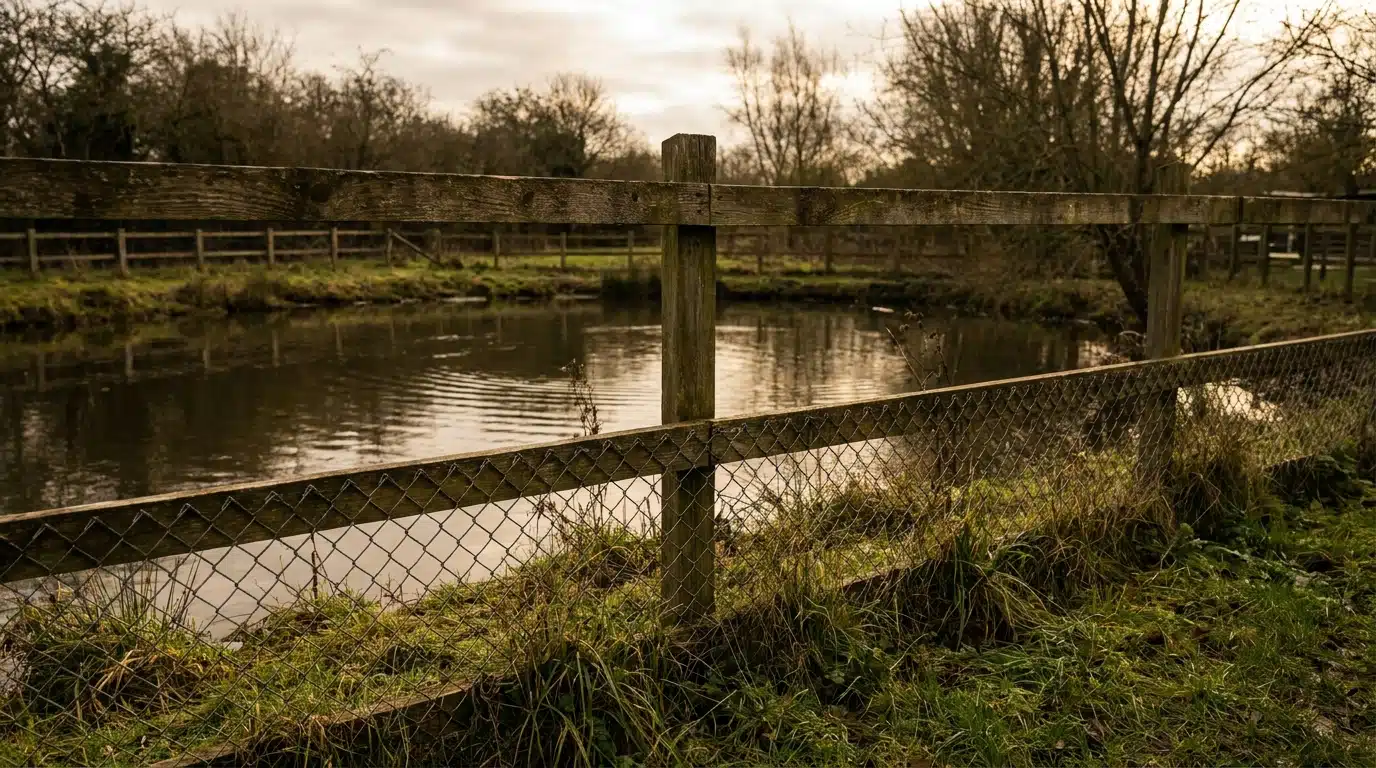 Enclos avec bassin d'eau dans un petit zoo anglais