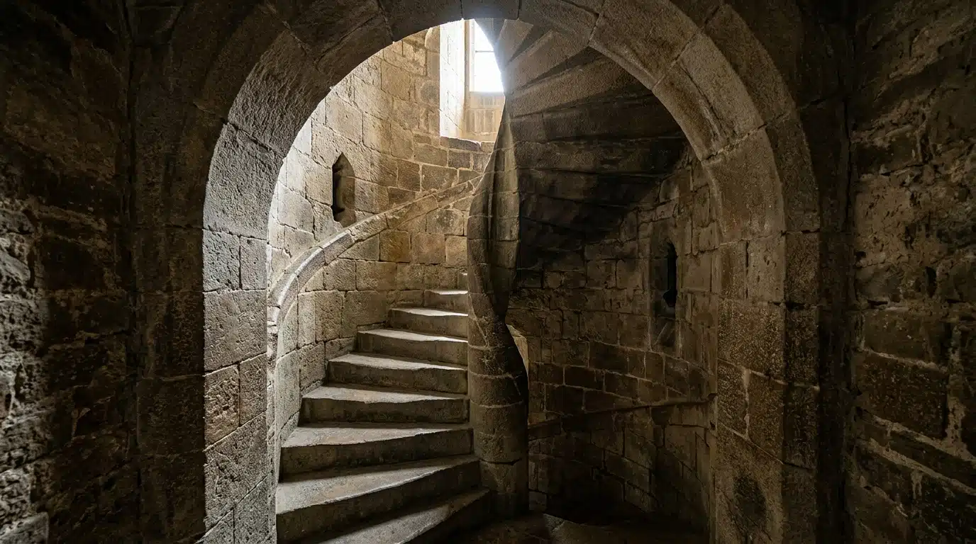 Les escaliers en colimaçon de l'Arc de Triomphe, 300 marches à gravir avant le défilé
