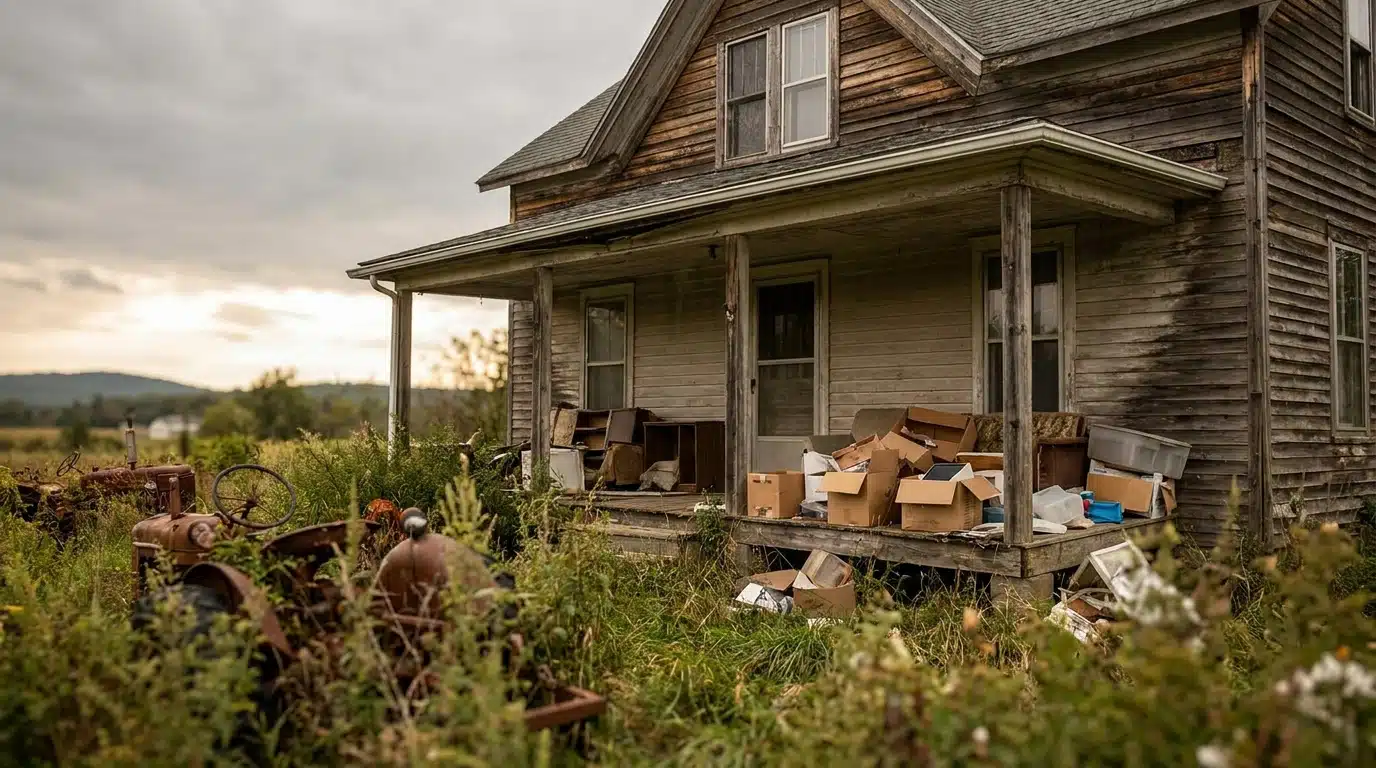 Maison délabrée dans la campagne rurale de l'Ohio
