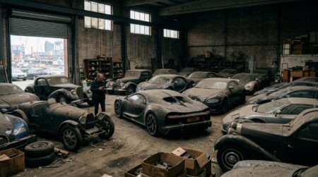 32 Bugatti dont une Tourbillon unique cachées dans un garage à Rotterdam depuis des années
