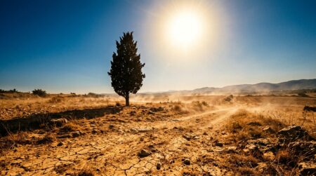 Paysage du Sud de la France sous une chaleur écrasante