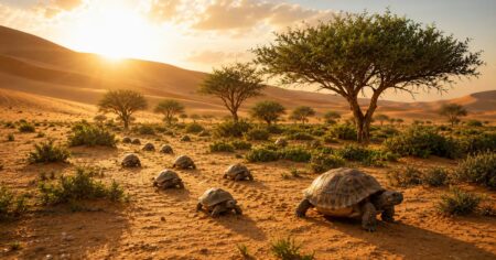 500 tortues lâchées dans le Sahara : cinq ans après, le désert reverdit sans qu'aucune machine ait creusé la terre