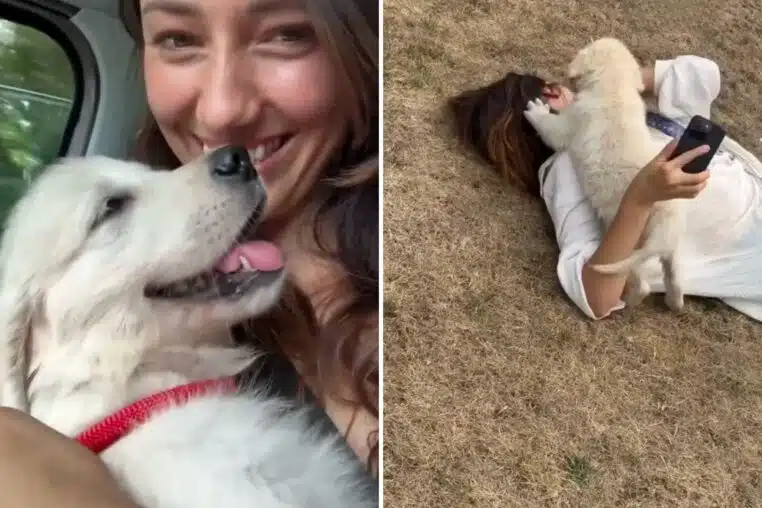 Delphine et son chiot