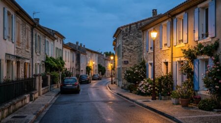 Rue résidentielle calme à Orange dans le Vaucluse