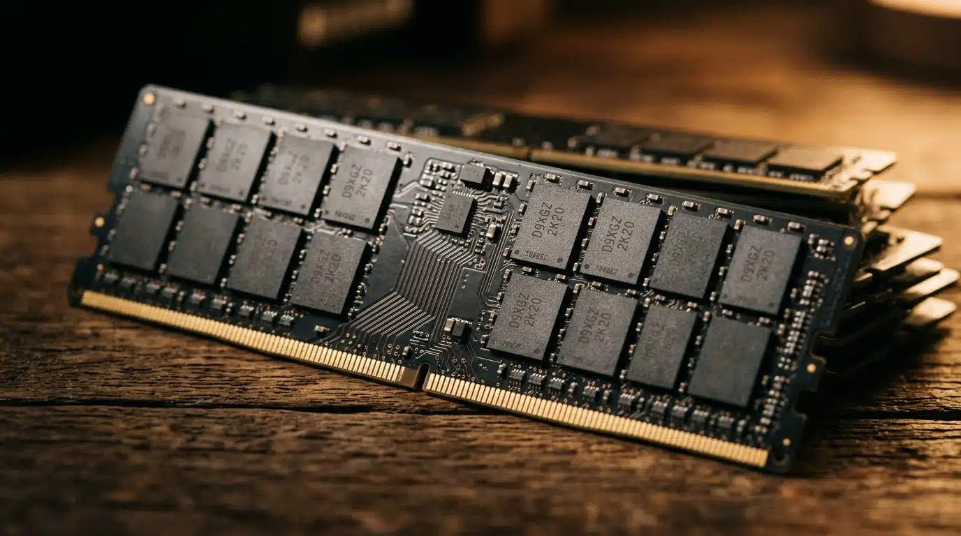 Barrette de mémoire RAM en gros plan