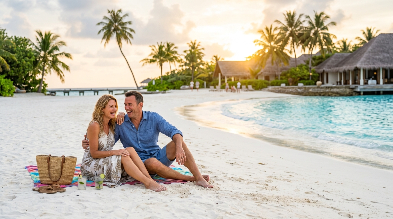 Couple profitant d'une plage tropicale en République dominicaine