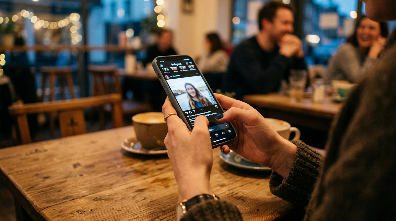 Mains tapant un message sur un smartphone sur les réseaux sociaux