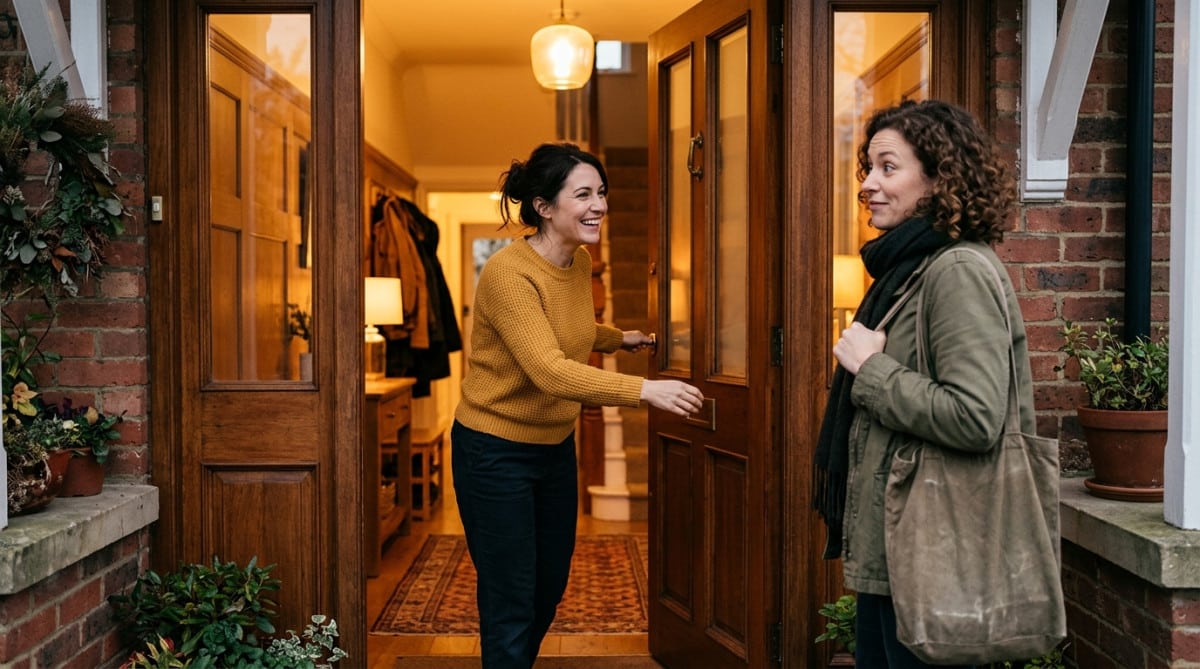 Amie surprise par une odeur en entrant dans l'appartement