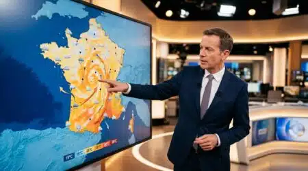 Carte de France avec prévisions de changement météo