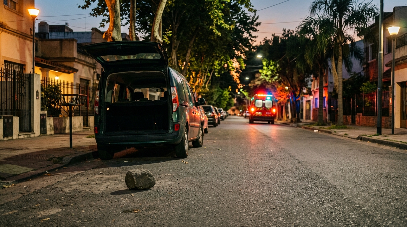 Scène de rue vide après le drame de Cañuelas en Argentine