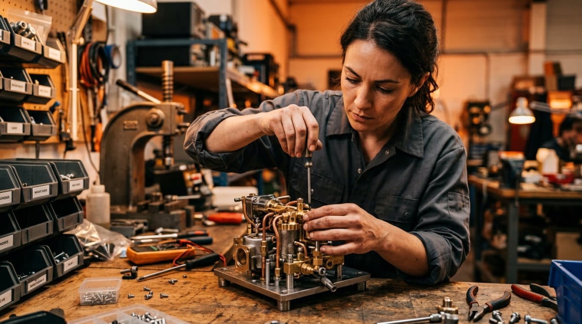 Assemblage des pièces mécaniques d'une machine à café