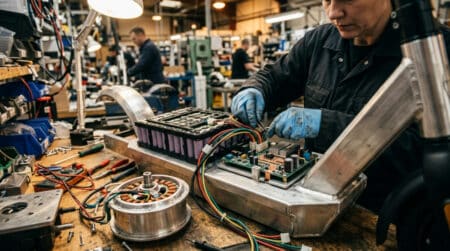 Assemblage d'une batterie de trottinette électrique en usine