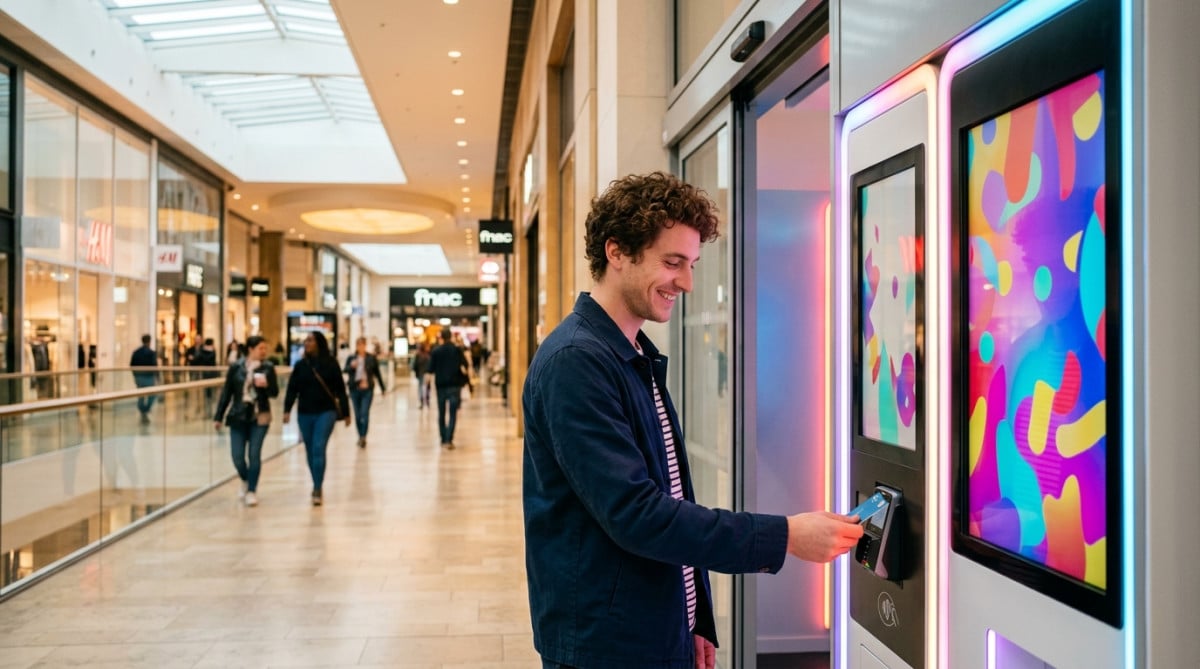 Cabine photo moderne à écran tactile en 2026