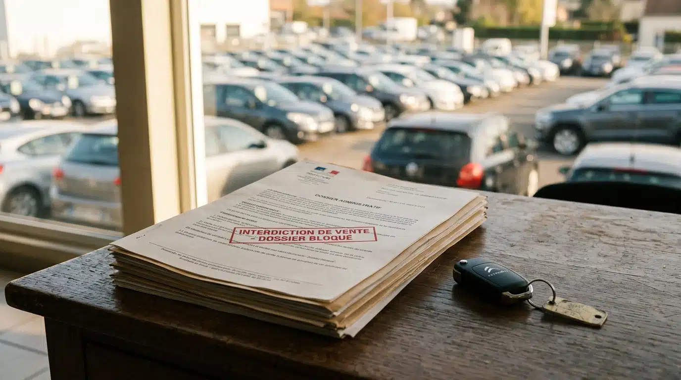 Documents administratifs et clé de voiture sur un bureau