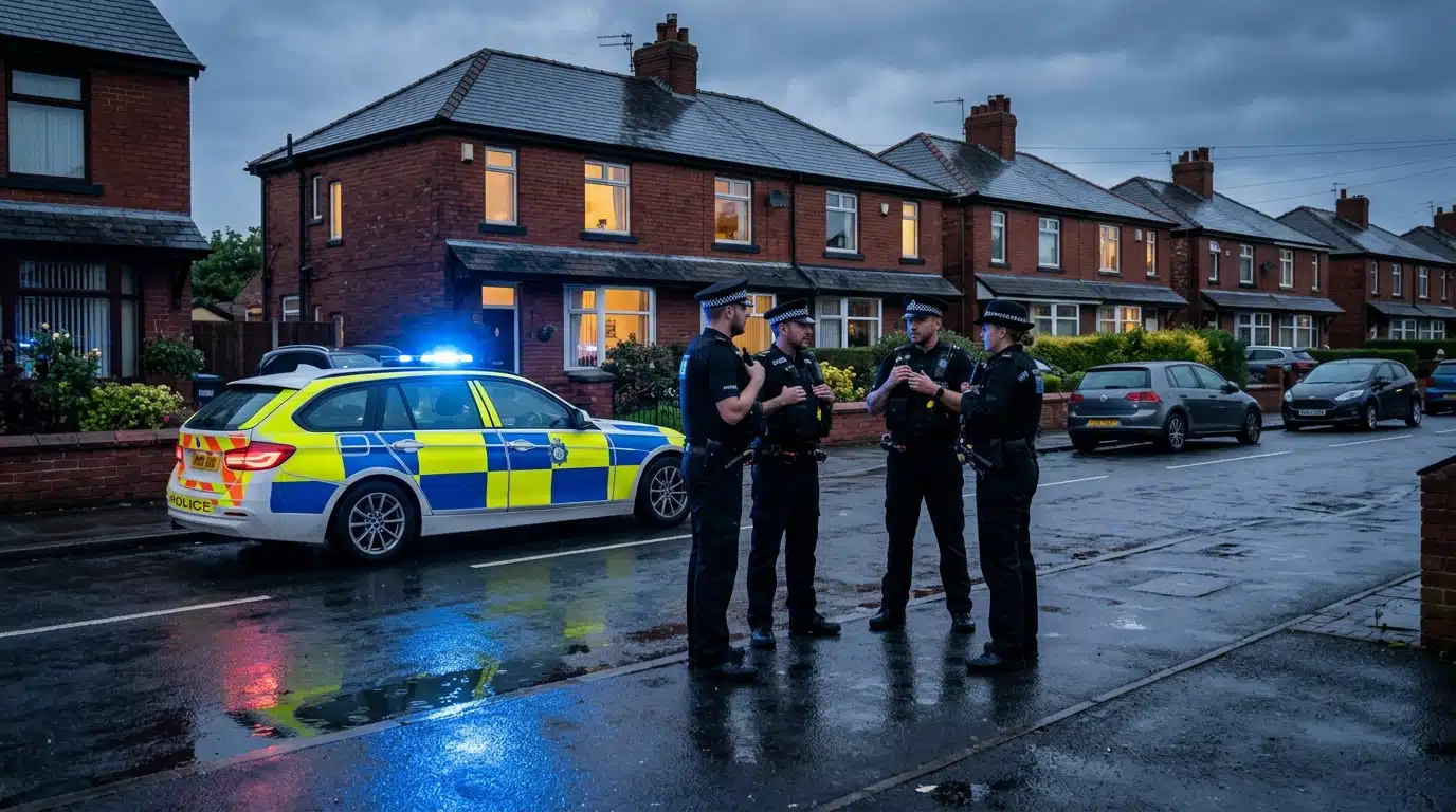 Intervention policière dans une rue résidentielle de Leeds