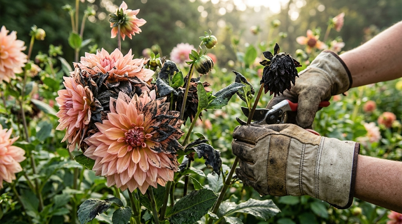 Ce noircissement mystérieux qui frappe vos dahlias en été révèle une urgence à traiter avant fin août