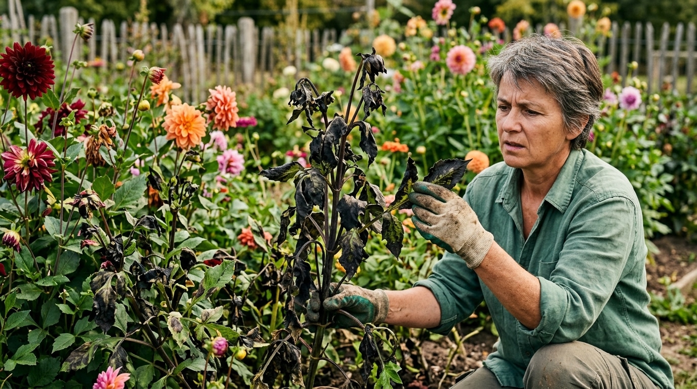 Ce noircissement mystérieux qui frappe vos dahlias en été révèle une urgence à traiter avant fin août