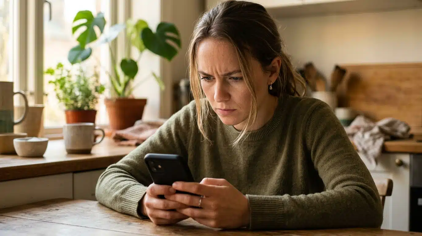Personne examinant les permissions de son smartphone