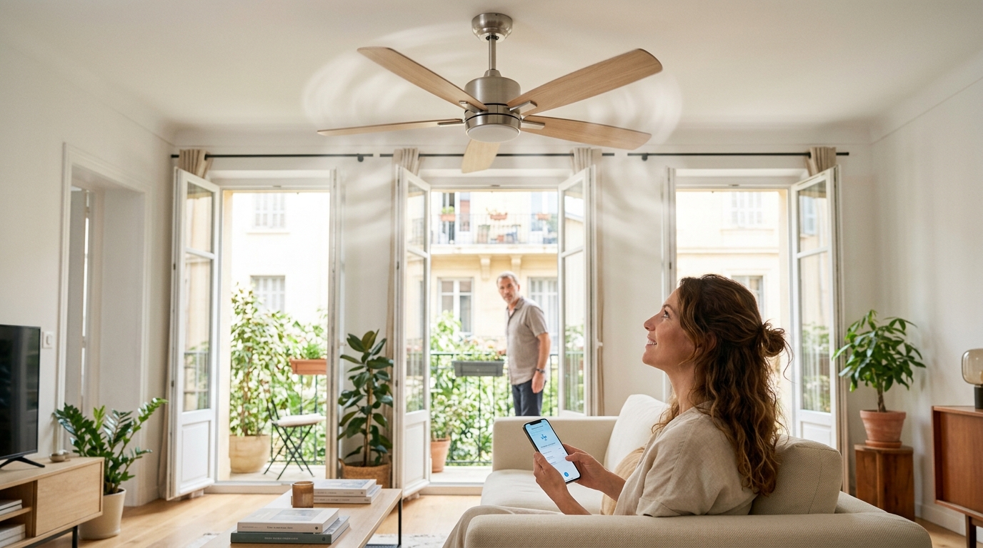 Ce ventilateur de plafond connecté silencieux fait fondre les fortes chaleurs (et vos voisins vont vous copier)