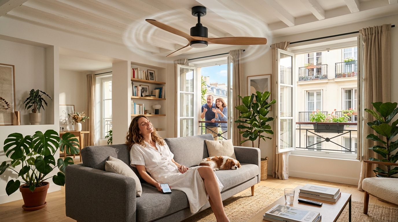 Ce ventilateur de plafond connecté silencieux fait fondre les fortes chaleurs (et vos voisins vont vous copier)