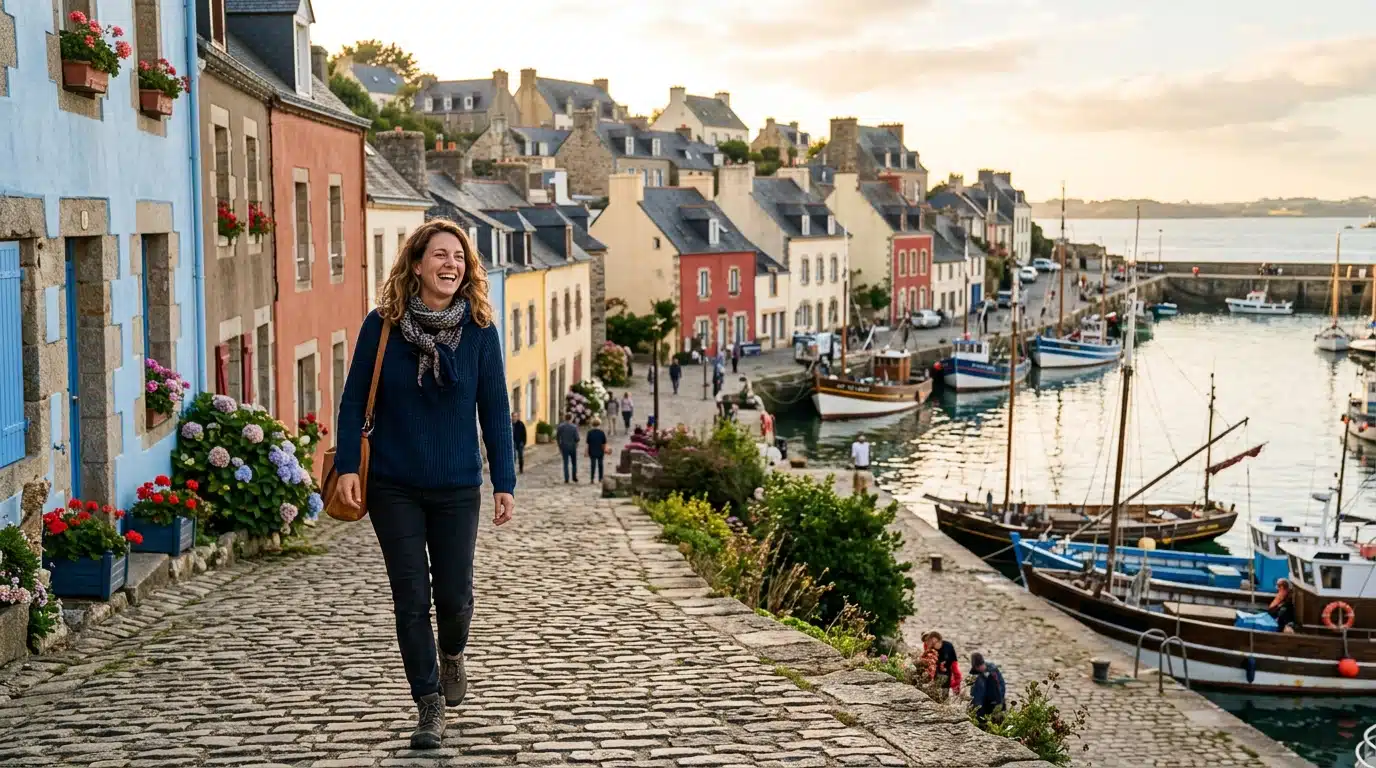 Village breton aux façades colorées façon Lisbonne