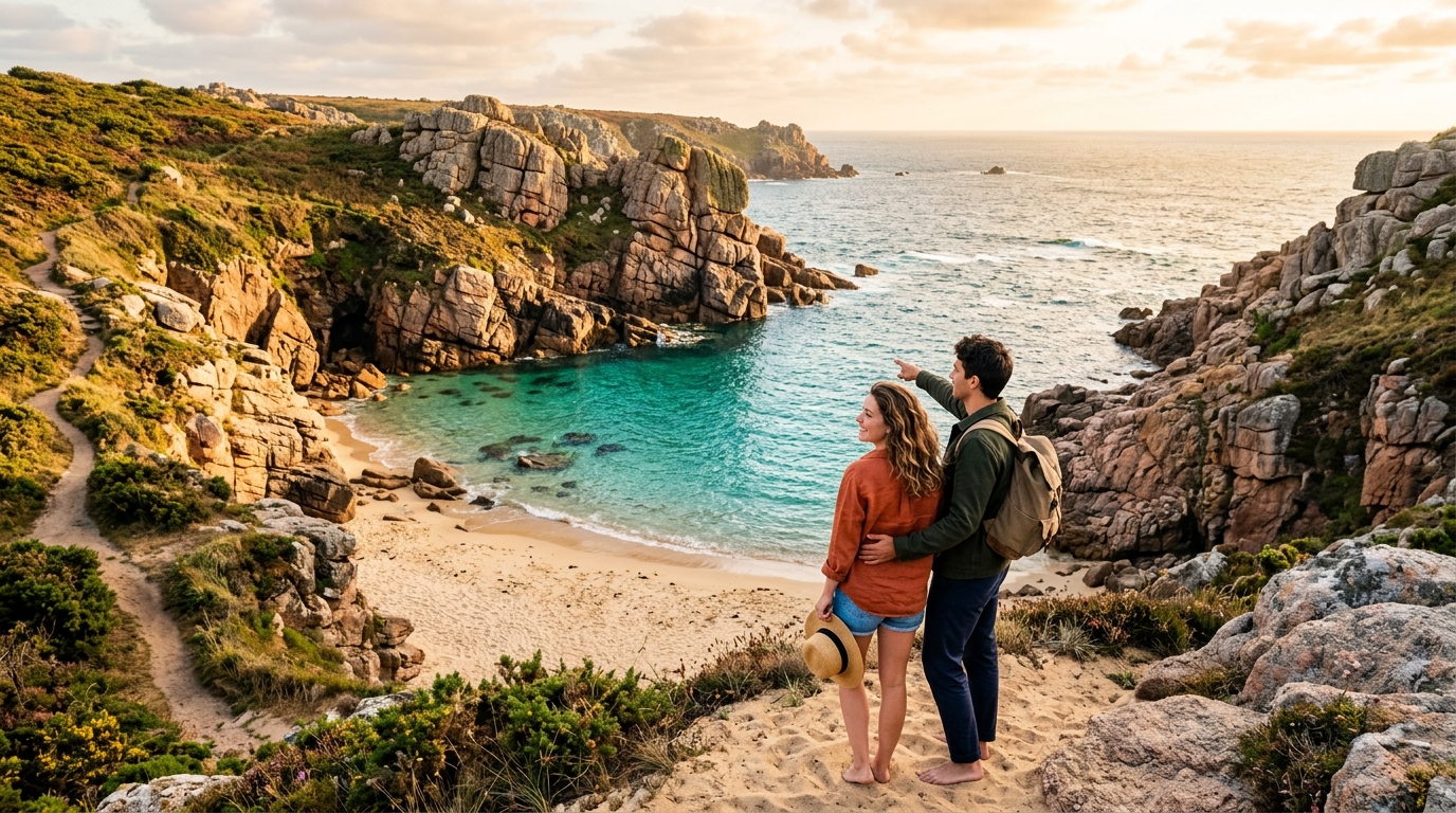 Crique secrète et cachée sur la côte bretonne